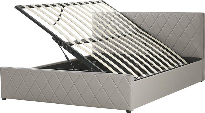 Produktbild Beliani Bett Kunstleder taupe Lattenrost Bettkasten hochklappbar 140 x 200 cm ROCHEFORT (140 x 200 cm)