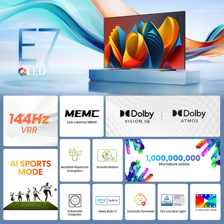 Actual product image Hisense TV 100E7NQ PRO Fernseher 2 54 m (100 ) 4K Ultra HD Smart-TV WLAN Schwarz 500 cd/m2 (100", QLED, 4K)