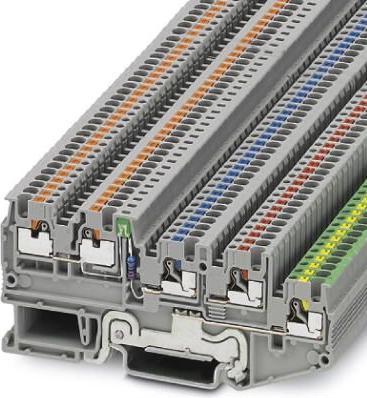 Actual product image Phoenix Contact PTIO 1.5/S/4-PE-LED 24 GN 3244466 Initiator/actuator terminal block Gray 50 pcs.