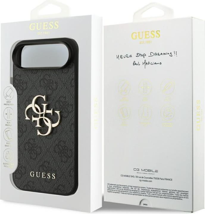 Produktbild Guess PU 4G Metal Logo Case für Apple iPhone 17 Air - black (Apple iPhone 17 Pro)
