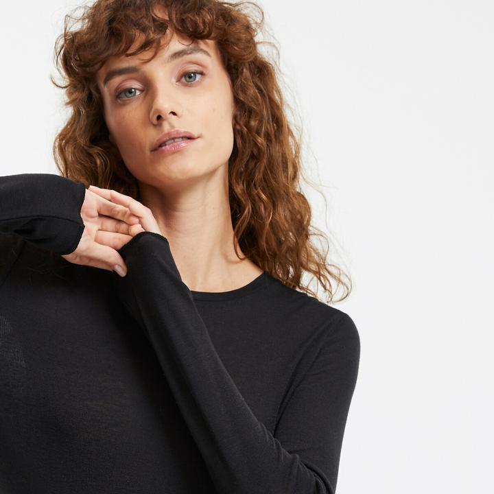 Produktbild La Redoute Collections Langarm-Shirt mit rundem Ausschnitt (XS)