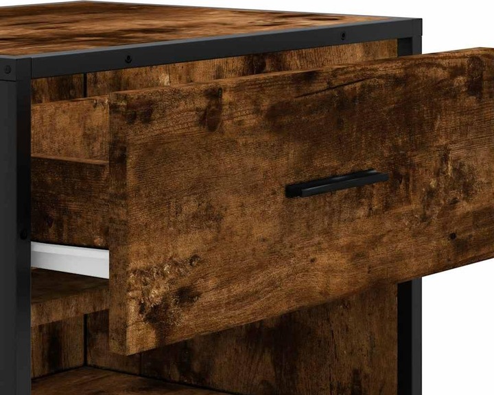 Productafbeelding VidaXL Eiken schoenenrek gerookt 48x38x97,5 cm materiaal op houtbasis