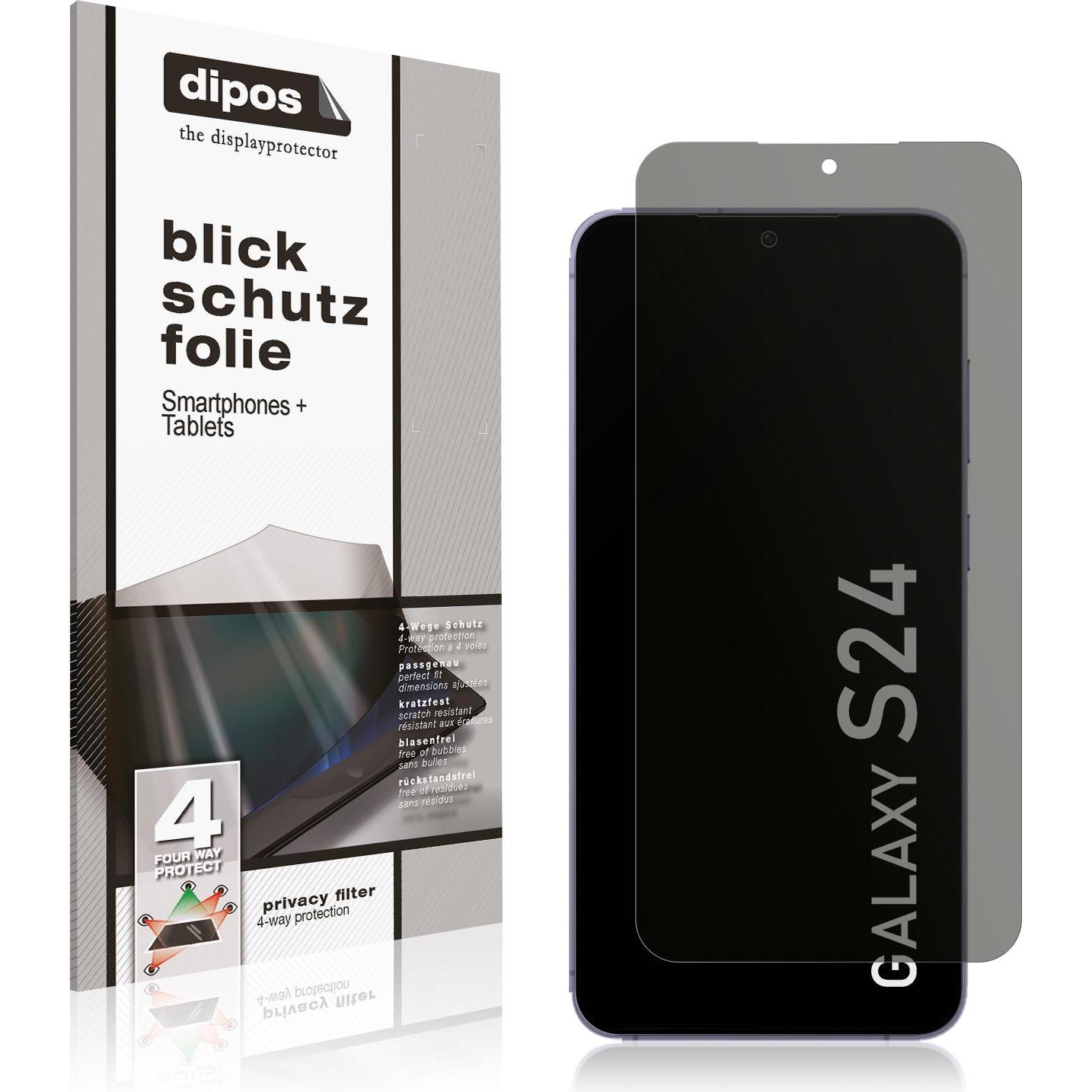 Dipos Blickschutzfolie 4-Way Privacy (1 Stück, Samsung Galaxy S21), Smartphone Schutzfolie, Transparent