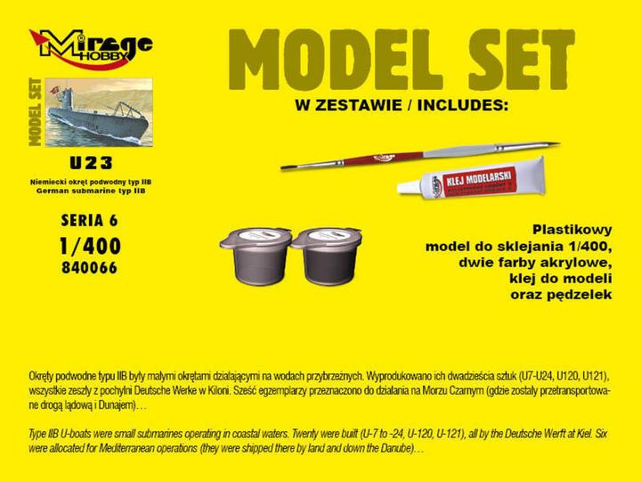 Produktbild Mirage Hobby U23 (German Submarine WWII TypeIIB(Model (Model Set)