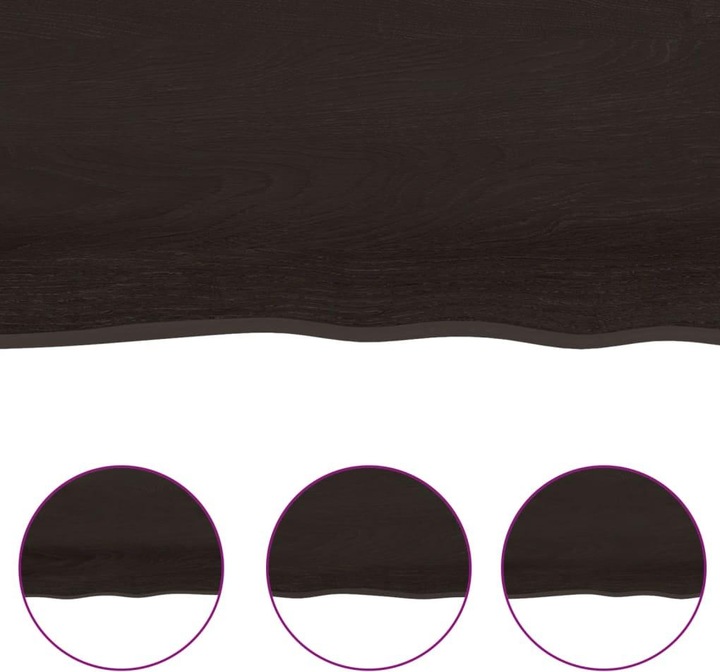 Actual product image VidaXL Tischplatte 100x50x6 cm Massivholz Eiche Behandelt (100 x 50 x 6 cm)