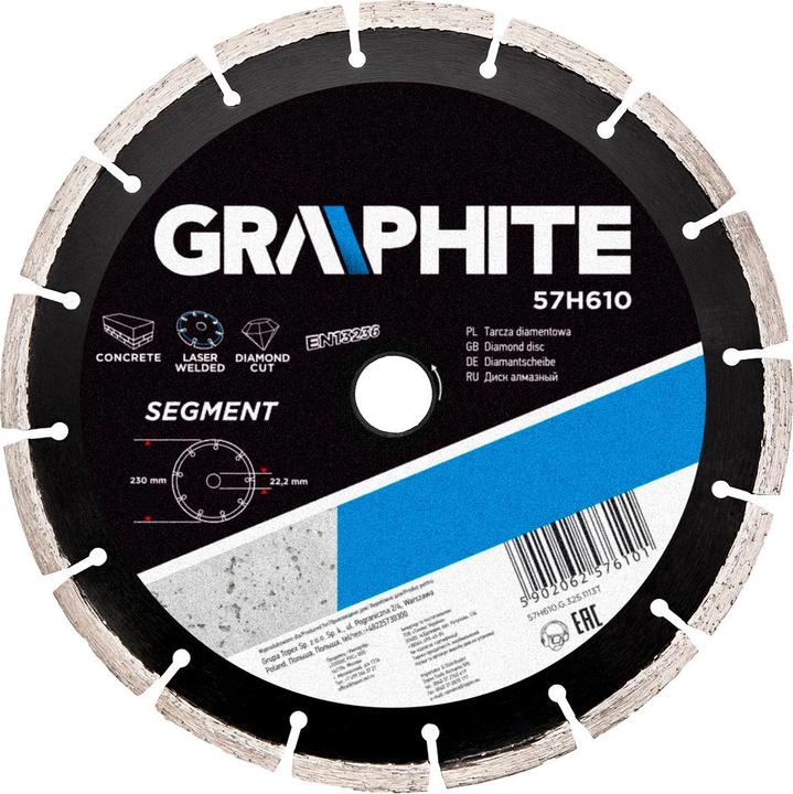 Produktbild Graphite Segmentierte Diamantscheibe aus Graphit 230 x 22,2 mm 57H610