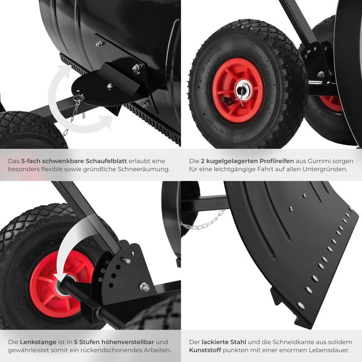 Image du produit tectake Schneeschaufel Muttler, ergonomisch, Luftreifen mit Profil