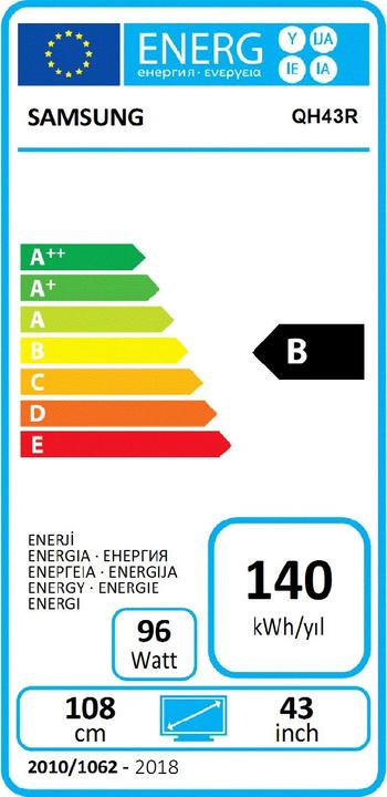 Energie-Label Samsung QH43R (3840 x 2160 Pixel, 43")