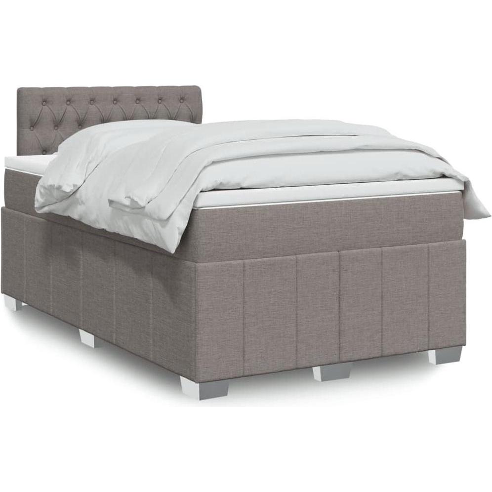 VidaXL, Bett, Bo x springbett mit Matratze 120 x 200 cm Stoff (120 x 200 cm)