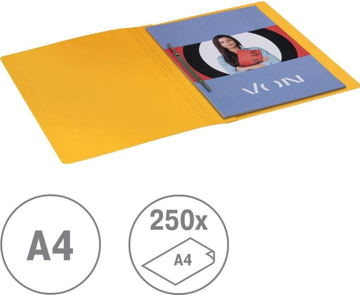 Image du produit von Dossier rapide avec mécanisme de reliure, A4, jaune, 10 pièces (A4, 10x)