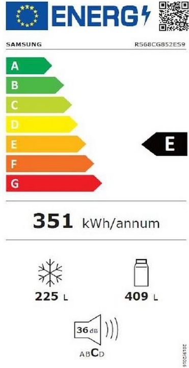 Energie-Label Samsung RS68CG852ES9WS (634 l)