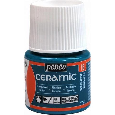 Pebeo, Künstlerfarbe + Bastelfarbe, Keramikfaben (Türkis, 45 ml)