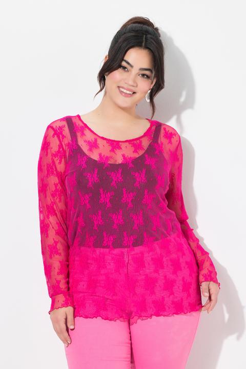 Produktbild Angel of Style Spitzen-Shirt, Slim Fit, Neonfarbe, Langarm (54)