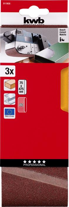Actual product image kwb Sanding belt 75X457 grit 80 (80)