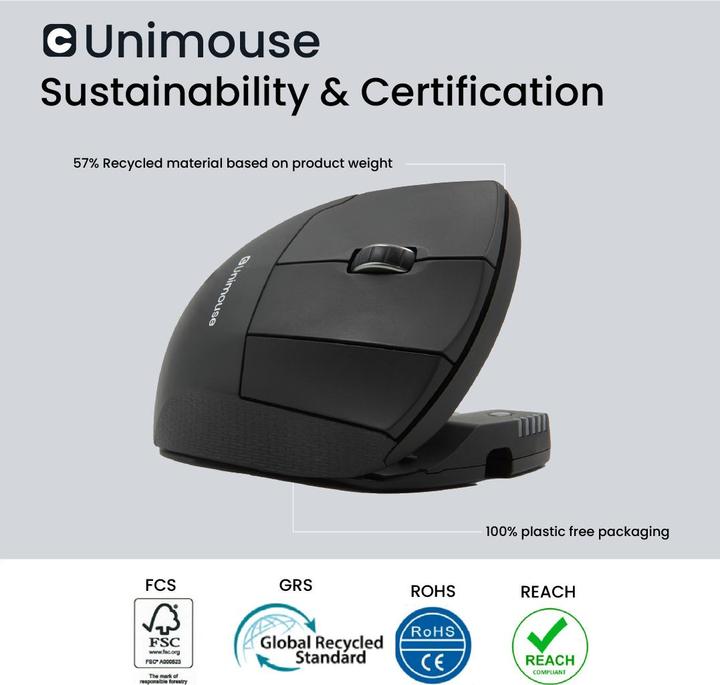 Image du produit Contour UniMouse wireless droitier noir (Sans fil, Filaire)