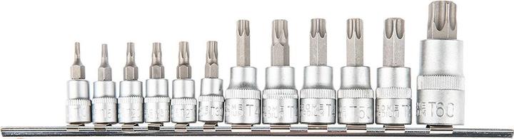 Actual product image Topex Torx bits on 1/4, 3/8, 1/2 inch socket, set 12 pcs. (1/2", 1/4", 3/8")