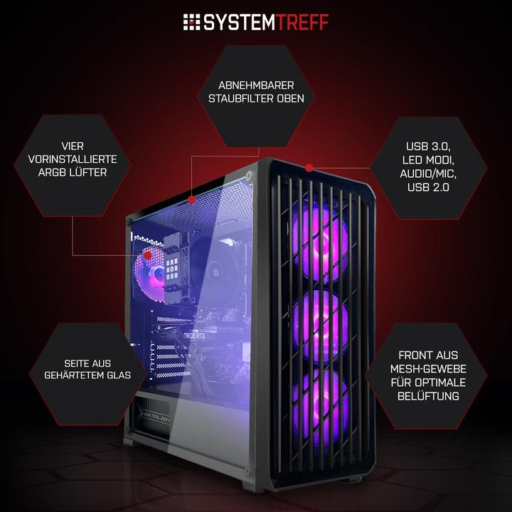 Produktbild SYSTEMTREFF Gaming PC G245056 (1000 GB, 32 GB, AMD Ryzen 5 9600, Radeon RX 9060 XT)
