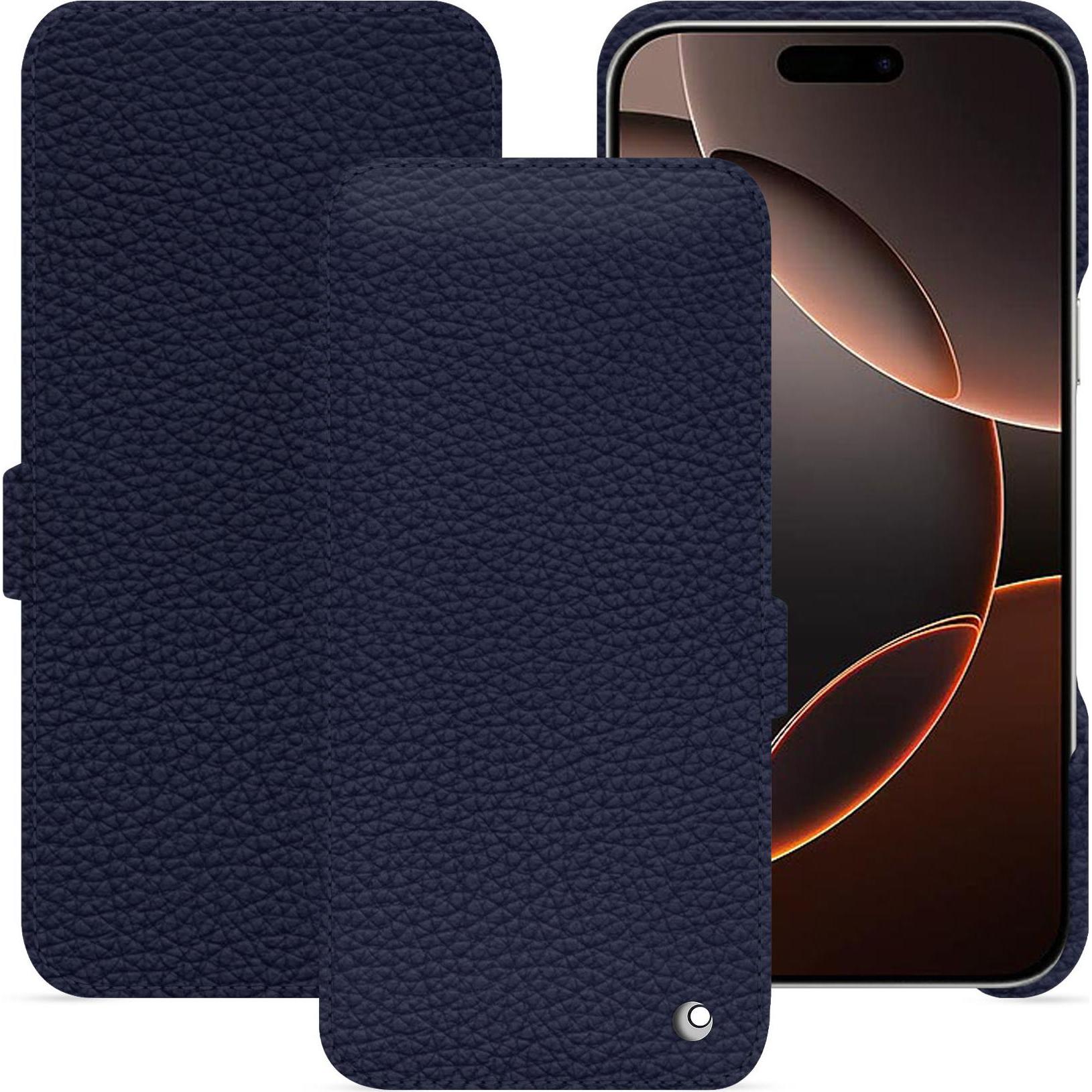 Noreve Lederschutzhülle horizontal (Apple iPhone 16 Pro), Smartphone Hülle, Violett