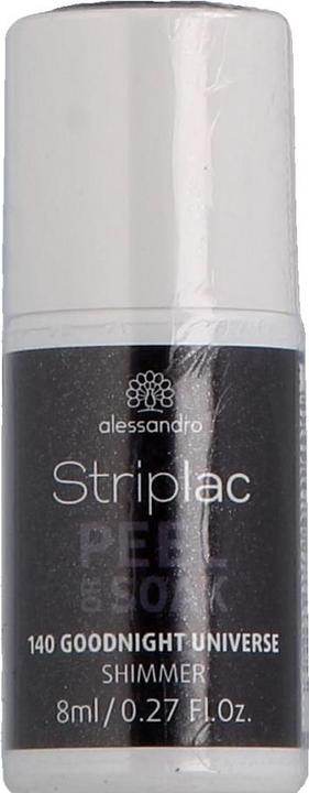 Actual product image Alessandro Striplac Peel or Soak Good Night Universe 8 ml (Glitter, Grey, Black, Peelable nail polish)