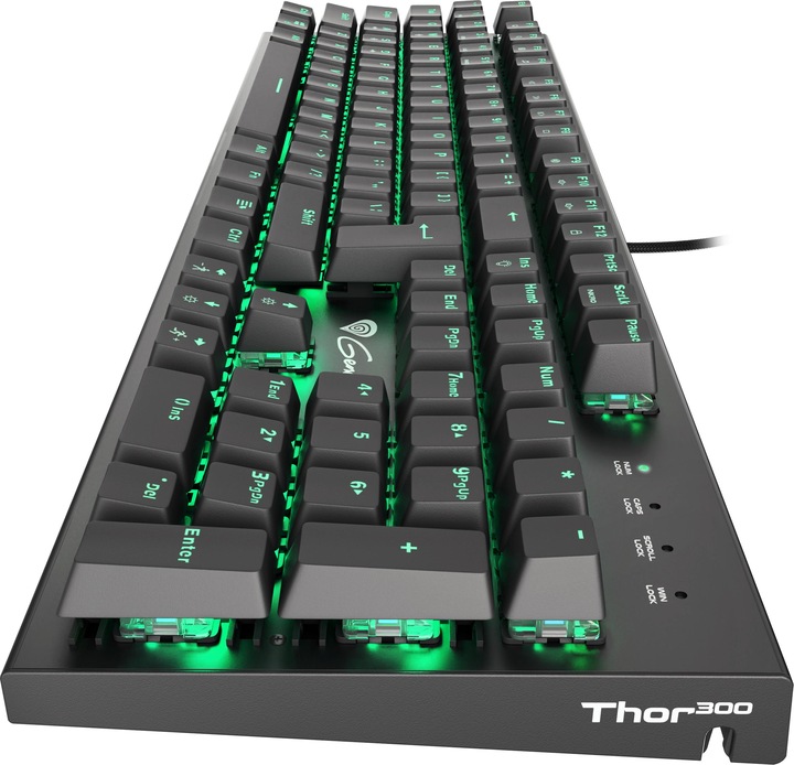Actual product image Genesis NATEC NKG-0947 mechanical THOR 300 US, Green Backlight, USB, US layout (Eng. Int., Cable)