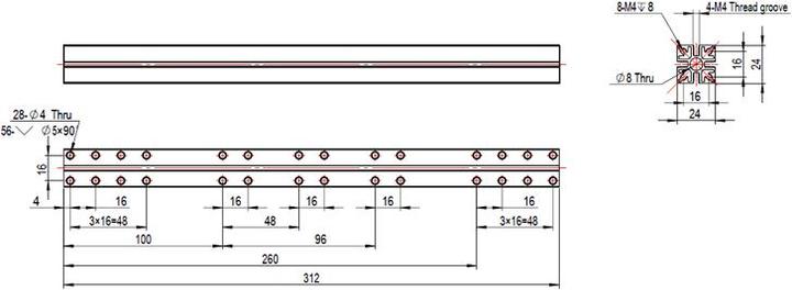 Actual product image Makeblock Beam2424-312 (Structural elements)