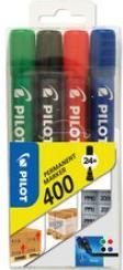 Image du produit Pilot Marqueur permanent 400, pointe biseautée, étui de 4 pièces (4x)