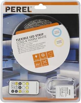 Produktbild LED Strips Consumer KIT MIT WARMWEISSEN & KALTWEISSEN FLEXIBELEN LED STRIP, STEUERGERÄT UND STROMVERSORGUNG - 300 LEDs - (Warmweiss, Kaltweiss, 500 cm, Indoor)