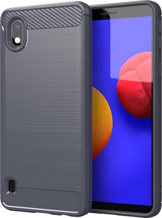 Actual product image Cadorabo TPU Ultra Slim carbon stainless steel Combi Cover (Samsung Galaxy A10, HTC One M10)