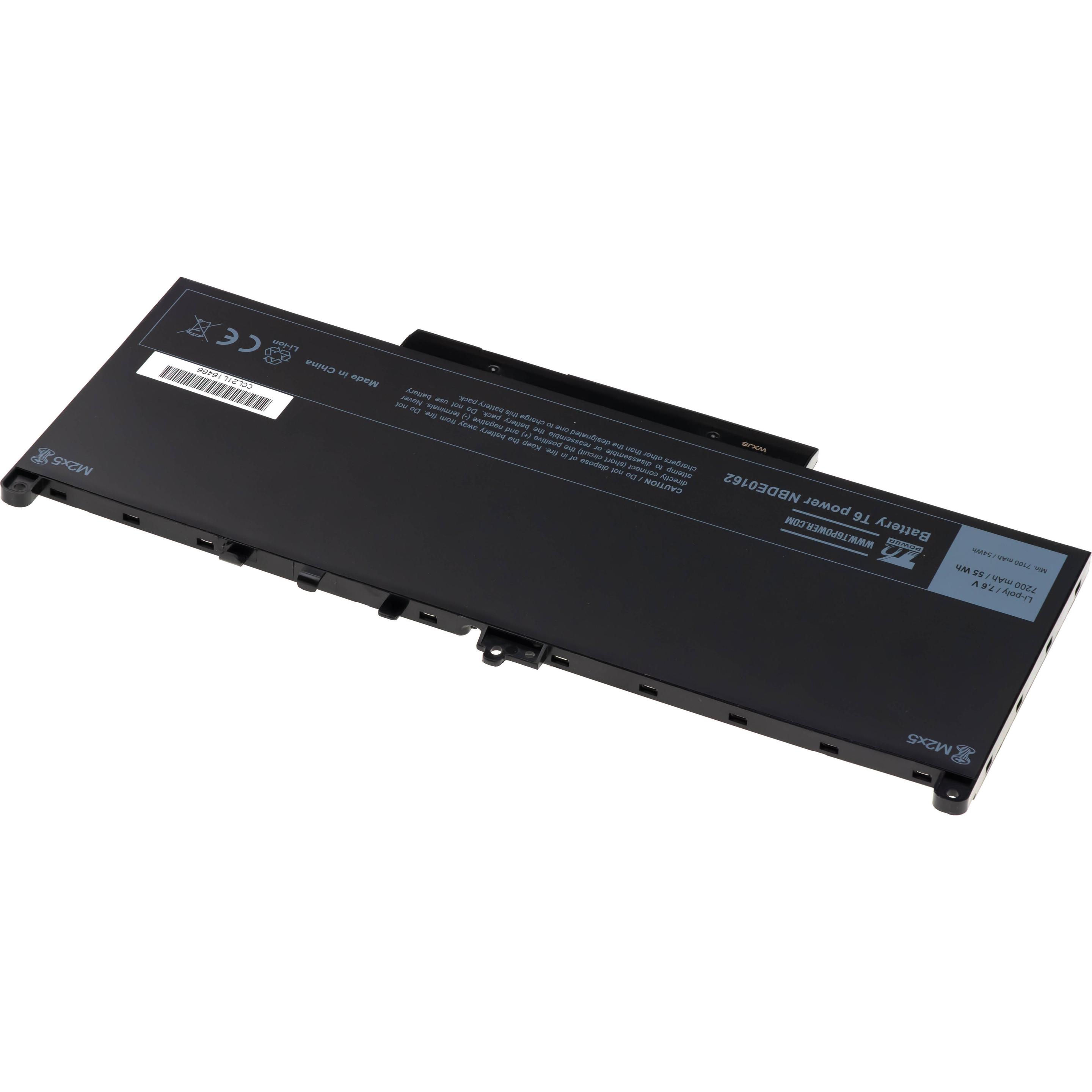 T6 Power Batterie Dell Latitude E7270, E7470,,, 4cell, Li-pol (4 cubicoli, 7200 mAh), Batteria per notebook, Nero