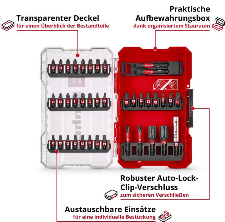 Produktbild Einhell Impact Bit-Set, 109210, M-Case, 39-teilig (Innensechskant, Kreuz sonstige, Schraubschlitz)