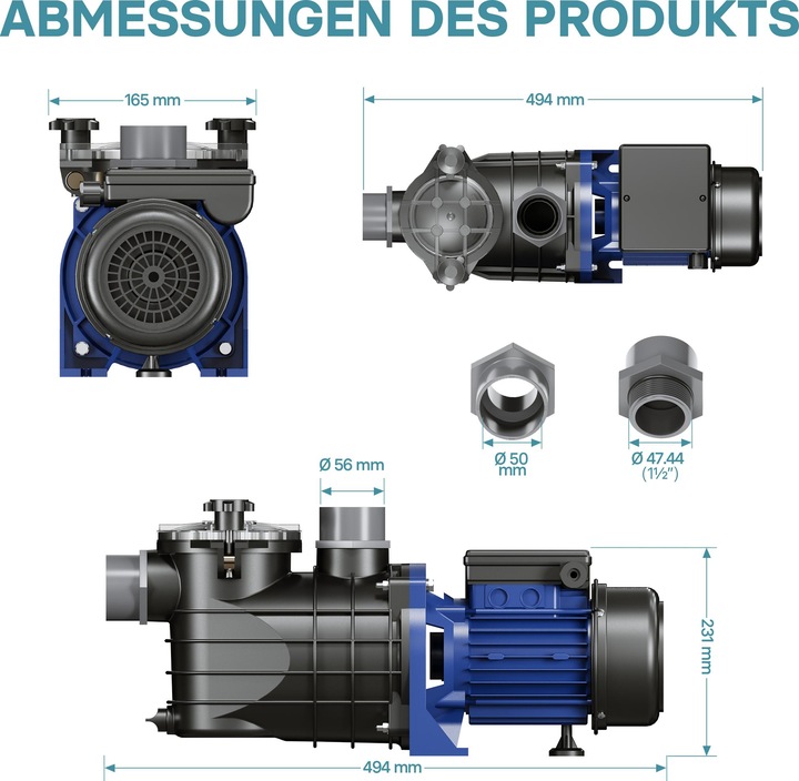 Produktbild Wiltec Schwimmbadpumpe (Durchlaufpumpe)