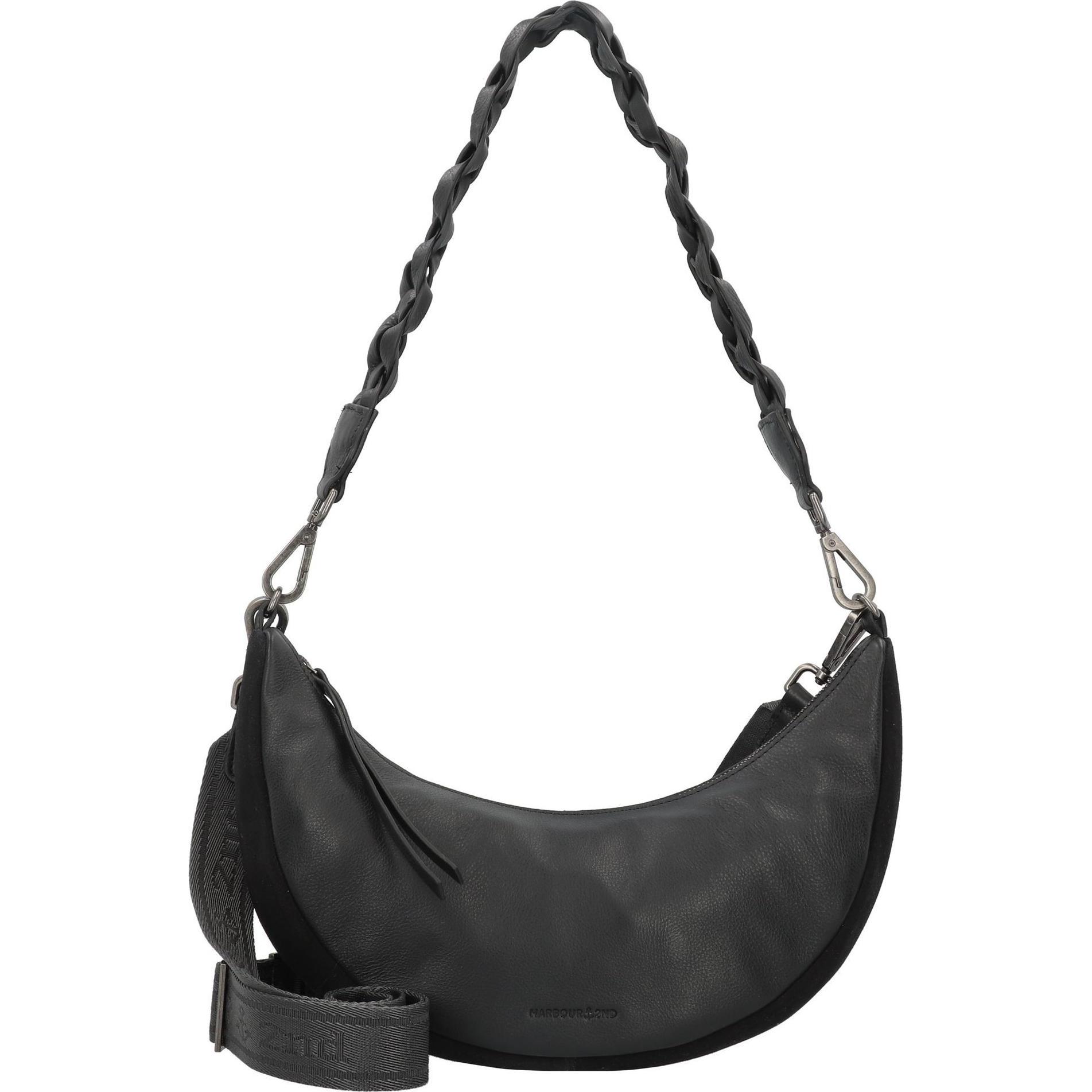 Harbour 2nd, Handtasche, Just Pure Schultertasche Leder 32 cm, Grau