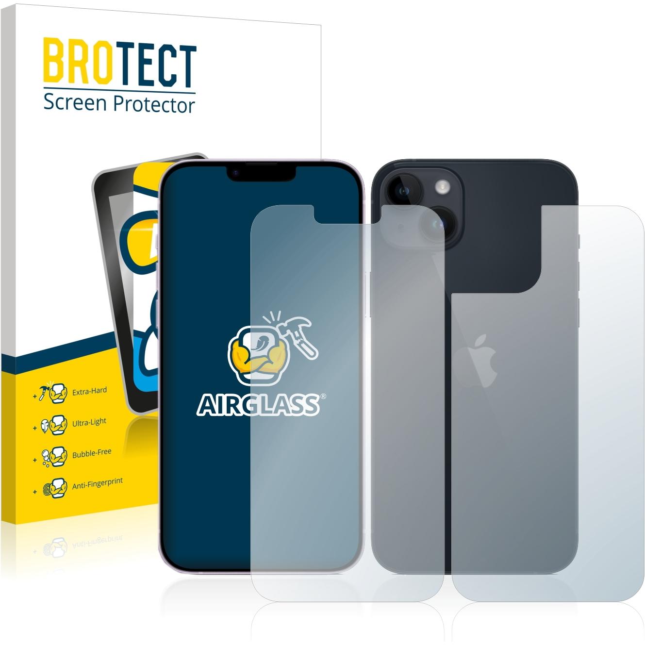 BROTECT AirGlass Panzerglasfolie (1 Stück, Apple iPhone 14 Plus), Smartphone Schutzfolie, Transparent