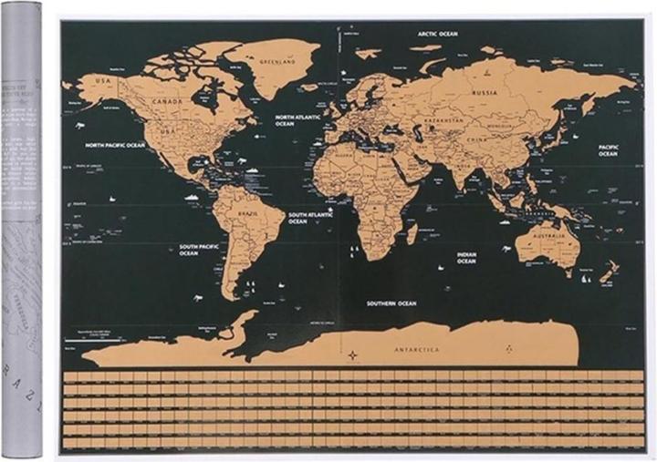 I Am Creative Rubbel Weltkarte Scratch Map Poster 82x59cm Schwarz (82 x 59 cm)