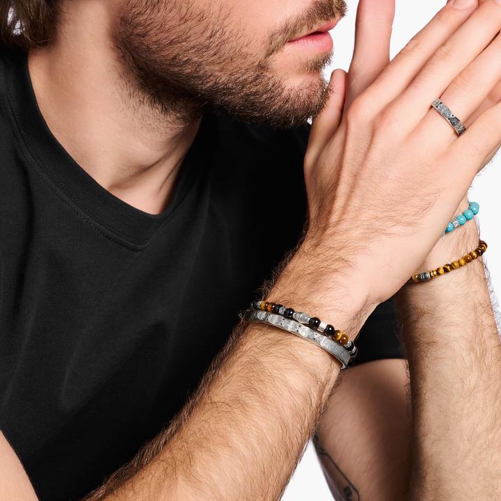 Immagine prodotto Thomas Sabo Bangle Design sfaccettato con pietre nere Argento (19 cm, Annerito, Argento 925)