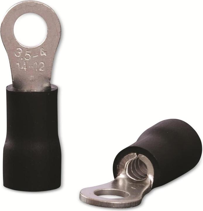 Quadrios 22C451 Ring cable lug Cross-section (max.)=4.0 mm² Hole-Ø=4.3 mm Partially insulated Black 1 set