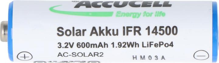 Produktbild Solar Akku IFR 14500 AA, Akku mit Kopf ungeschützt (AA, 600 mAh)