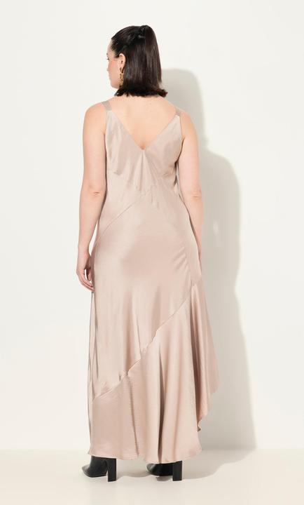 Produktbild Ulla Popken Satin-Maxikleid, A-Linie, V-Ausschnitt, ärmellos (50, 52)