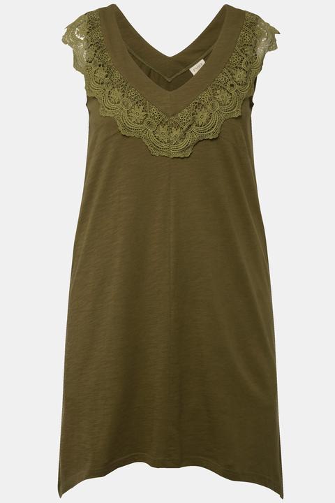 Produktbild Ulla Popken Longtop, Spitze, V-Ausschnitt, ärmellos (50, 52)