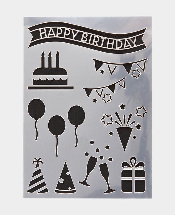 Actual product image I Am Creative Happy Birthday stencil, A5