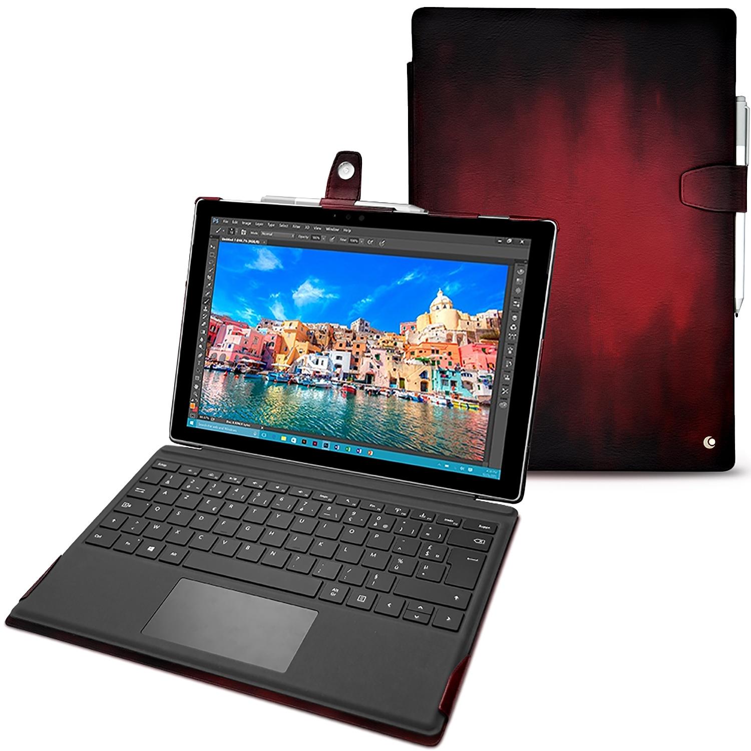 Thumbnail - Noreve Lederschutzhülle (Microsoft Surface Pro 4), Tablet Hülle, Rot