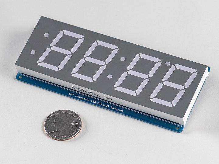 Produktbild Adafruit 1.2" 4-Digit 7-Segment Display w/I2C Backpack Red
