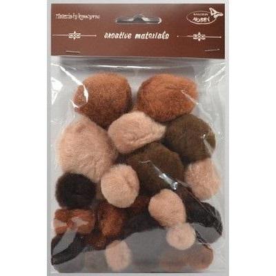 Titanum Ton-in-Ton Pompons braun 15-40mm 30 Stk
