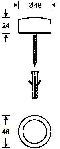 Actual product image FSB Floor spring 38 3878 Ø 48 mm Height 24 mm Aluminium natural colour / F1 Dowel mounting (1 Piece)