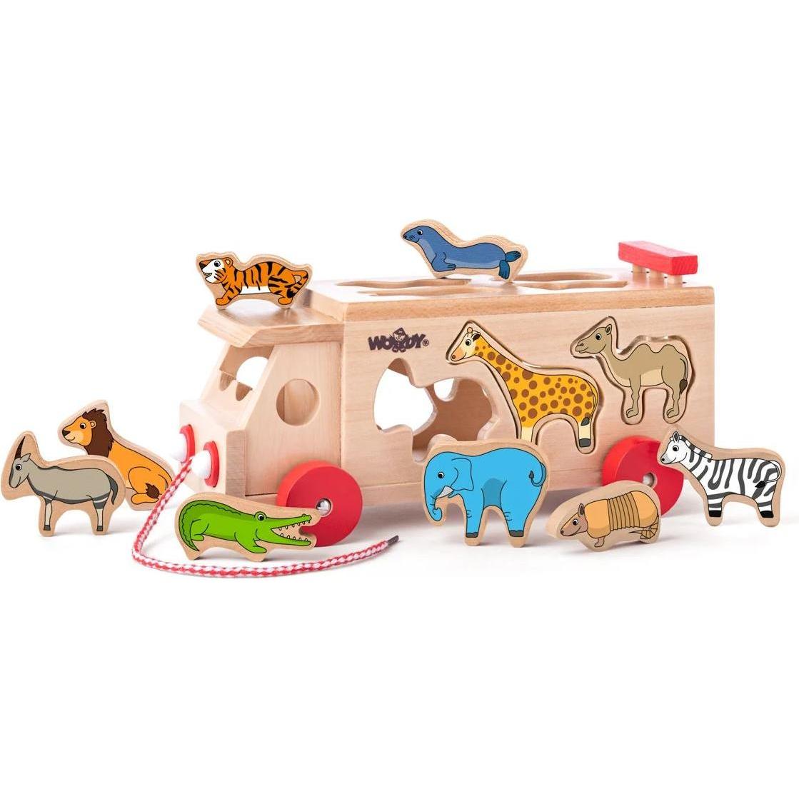 Woody Formsortierwagen mit Tieren (91199)