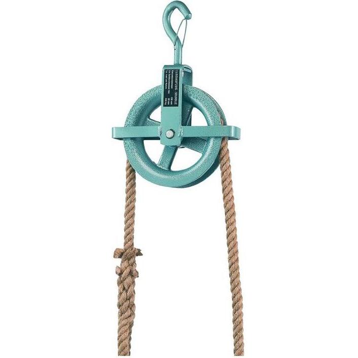 Braun, Möbelrollen, Baurolle Seilraddurchmesser 190 mm mit Hakensicherung und Kreuzbügel