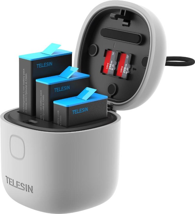 Actual product image Telesin Allin Box Charger & TF Card Reader & Storage Box charger (Hero 9, Hero 10)