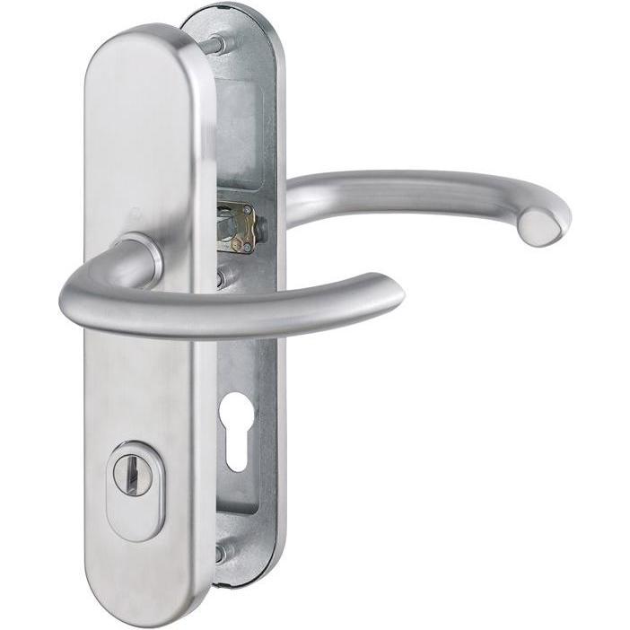 Hoppe, Türgriff + Fenstergriff, Schutzgarnitur Marseille E1138Z/3332ZA/3310 Edelstahl F69 92 mm 67-72 mm (Türgarnitur)