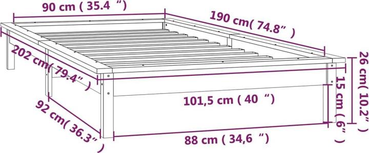 Produktbild vidaXL Bettgestell (90 x 200 cm)
