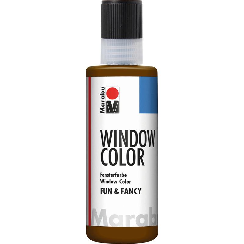 Marabu, Künstlerfarbe + Bastelfarbe, Fenstermalfarbe Fun & Fancy (Dunkelbraun, 80 ml)